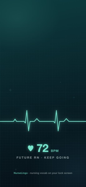 Nurse-themed iPhone wallpaper with ECG heartbeat trace and Future RN message